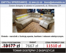 Oviedo - narożnik z funkcją spania, barkiem i relaxem elektrycznym.